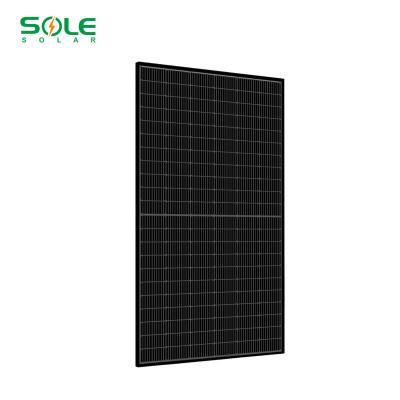 China Good Solar Power Systems Selling Half-cell Module All Monocrystalline Black Rooftop Solar Panel for sale