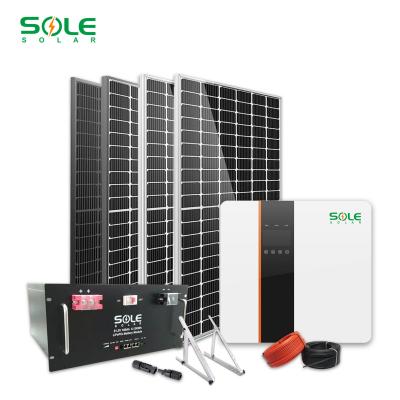 China Full set 3KW 5KW 6KW 8KW 10KW home rooftop solar power systems for home hybrid solar power system for sale