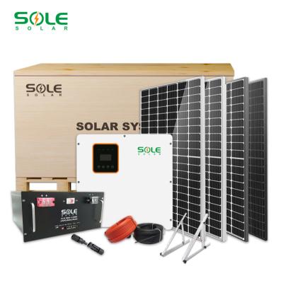 China 5kw 10kw home solar power system solar generator with solar battery for sale