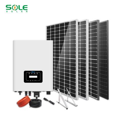 China Full Home 3KW 5KW 6KW 10KW On Grid Tied Solar Power Systems For Single Phase Home Solar Systems 3000w 5000w 10000W for sale