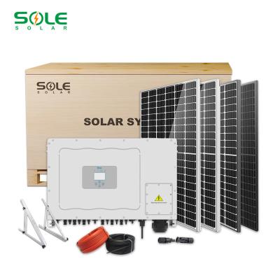 China Commercial Solar Systems 3 Phase 50kw On Grid Solar System 100kw Family Mounting Solar System For National Price for sale