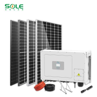 China Commercial Solar Systems 3 Phase Full Phase Inverter 60kw 80kw 100kw Solar System 10kw On Grid for sale