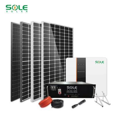 China Home SINGLE Hybrid Solar System 5kw Home Energy Storage Systems 3kw 4kw 5kw 6kw Hybrid System For Home Use for sale