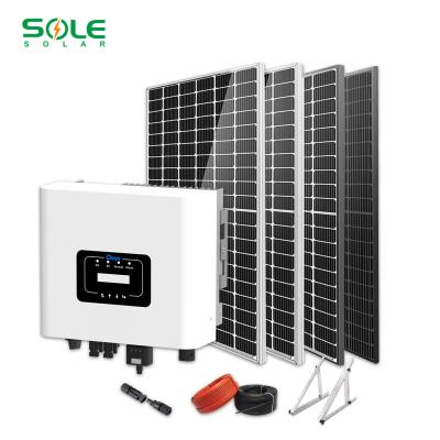 China Full Set Home SINGLE On Grid Solar Systems 1KW 2KW 3KW 5KW 6KW On Grid Energy Solar Power Panel System For Home Rooftop for sale