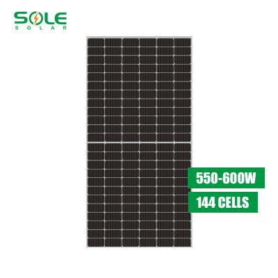 China Solar Power Systems Half Cut Mono Solar Panels 600 Watt 144cells Monocrystalline Panels for sale