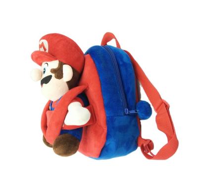 China Lovely Hot Cute Super Cute Kids School Kids Plush Backpack Mario Cartoon JM Bros Plush Backpack Eco-friendly Bag for sale