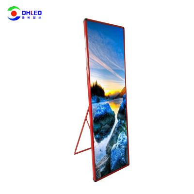 China Indoor Mobile Poster Stand LED Screen p2 p2.5 p3 Mirror LED Display Indoor Moving Board For Advertising for sale