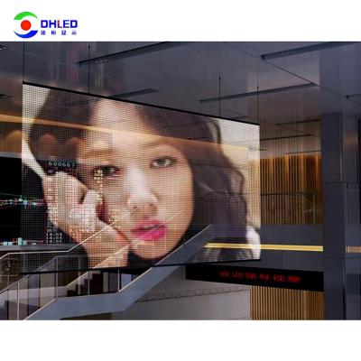 China Hot Sale P3.91 P4.81 Transparent LED Exhibition Hall Screen Display Store Window Advertising Transparent Screen for sale