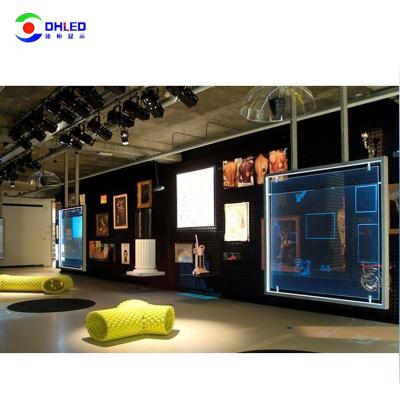 China Hot Sale P3.91 P4.81P6.25 Video Exhibition Hall Function LED Panels High Transparency Glass LED Display For Retail Store Windows for sale