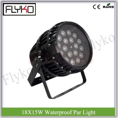 China Waterproof Outdoor 18*15W Led Par Can 5in1 RGBWA Par Light Zoom 260x260x370mm for sale