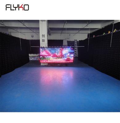 China 2.5m Theme Park P3cm DJ Wedding Stage Curtain 1m Spacing Led Curtain Video for sale