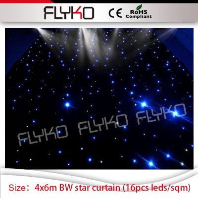 China Video led star drop curtain 4x6m blue and white led star curtain led curtain solar lights for sale