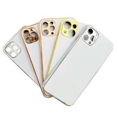 China Rose Gold Electroplate Blank 2D Sublimation TPU Shockproof Mobile Phone Cases DIY Cover For iPhone 13pro Max for sale