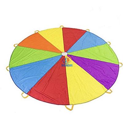 China Water Resistant 10FT Kids Toys Parachute, Fold And Colorful Parachute Tent, Multifunctional Mat Blanket Indoor Outdoor Games Picnic Toys for sale