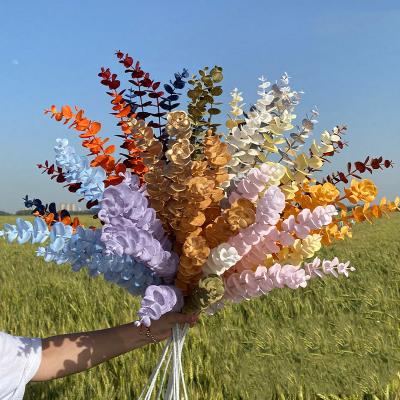 China 5 Durable Wholesale Multicolor Plastic Forks Eucalyptus Leaves For Wedding Party Decoration for sale