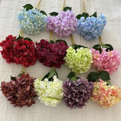 China Wholesale Durable Cheap Artificial Silk Hydrangea White Flowers For Wedding Decoration for sale