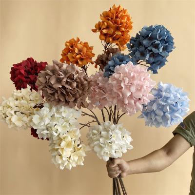 China Durable Wholesale White Hydrangeas Artificial Flower for Wedding Event Decor for sale