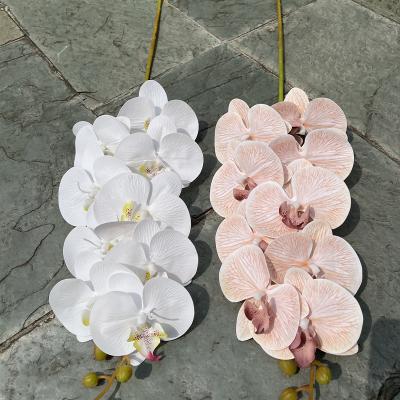 China Best Selling Artificial Flowers Long Lasting White Orchids 9 Key Real Touch Orchids For Wedding Decor for sale