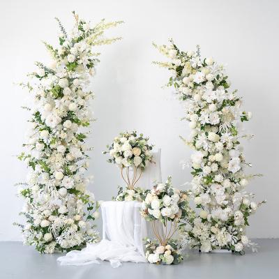 China Durable Custom White Artificial Flower Arch For Wedding Layout Decoration for sale