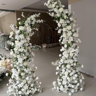 China Durable Manufacturer Artificial White Flower Arch Layout Wedding Decoration for sale