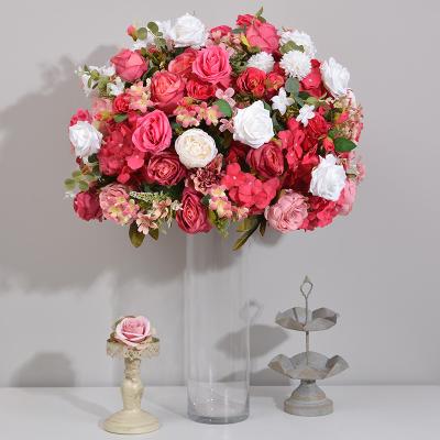 China Hot Pink Wedding Table Decoration 70cm Flower Ball Centerpieces Long Lasting Hot Pink for sale