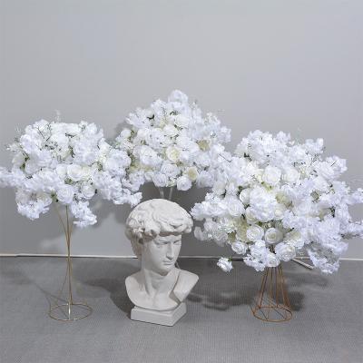 China Cherry Blossom Centerpieces Durable White Flower Ball for Wedding Party Table Decor for sale