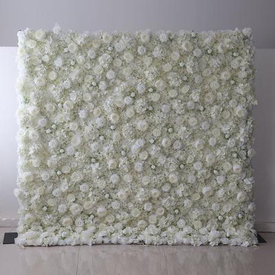 China Durable Custom 3d Flower Rose Wall Flower Panel Backdrop for Party Event Decoration for sale