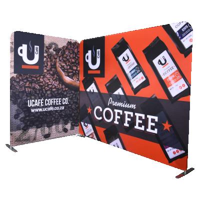 China Stands 8/10ft Fashionable Straight Curve Custom Pop Up Backdrop Advertising Trade Show Exhibition Booth for sale