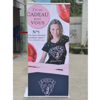 China New Fashion Design Exhibition Booth Aluminum Roll Up Banner Display With Printing for sale