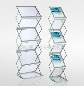 China Portable Floor Stand New Design Exhibition Catalog Z Shape Brochure Stand Display for sale