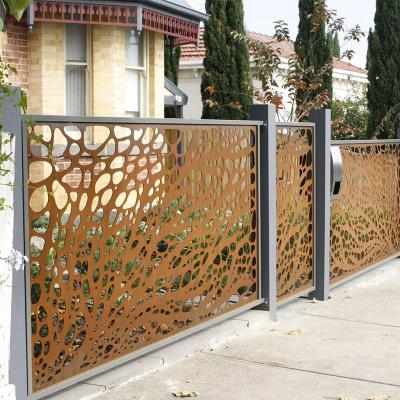 China Custom cheap aluminum easily assembled laser cut metal corten steel garden privacy fencing wall panels for sale