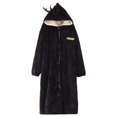 China High Quality Thickened QUICK DRY Coral Fleece Solid Color Plush Bathrobe For Men for sale