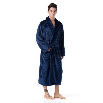 China Luxury QUICK DRY Flannel Adult Winter Men's Long Warm Bathrobe for sale