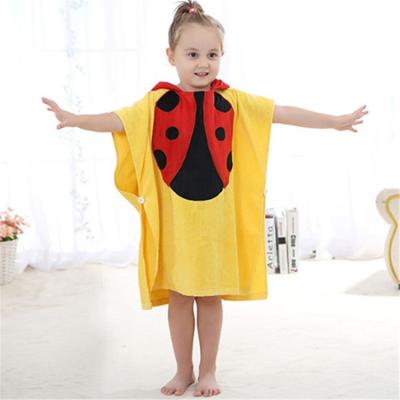 China QUICK DRY luxury kids size cotton bathrobe unisex bathrobe one with hood for sale