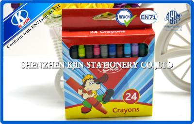 China 24 Pieces Pen Shaped Non Toxic Crayons In Paper Box For Kids , EN71 Approved for sale