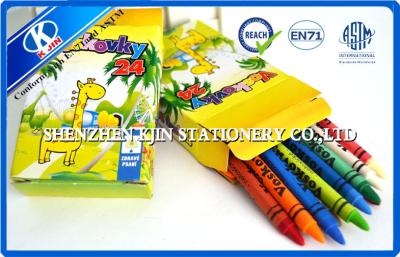 China Colorful 24 Colors Pen Shpaped Non Toxic Crayons For Students , Safe Wax Material for sale