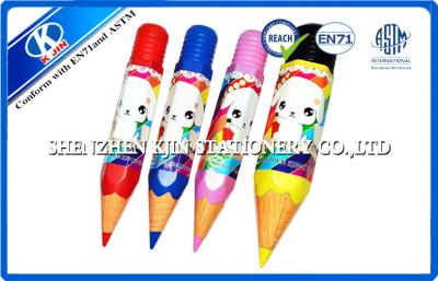 China Kids Drawing Plastic Tube Colored Pencils Set With Paster 7 Inch 12 / 24 Pieces for sale