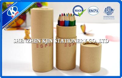 China Eco friendly Kraft Paper Tube Colored Pencils Set With LOGO 3.5 Inch 12 PCS for sale