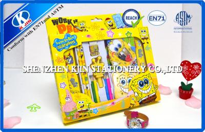 China Catoon Yellow Kids Personalized Stationery Set plastic With Pvc Case for sale