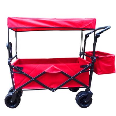 China Durable Beach Carts Folding Cart Wagon with Folding Rear Basket for sale