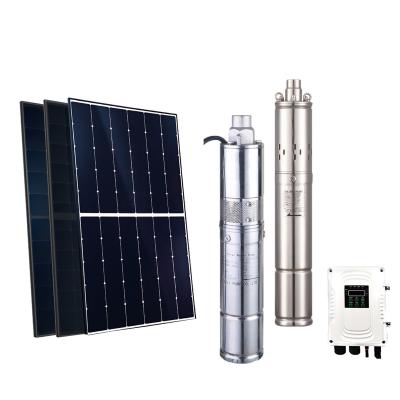 China Commercial Agricultural Irrigation Maxbo Screw 3inch DC 24V 750W Inverter mppt Controller Solar Water Pump with full complete kit and set for sale