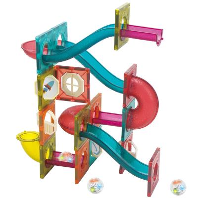 China 2021 New style marble race run track block toys set kids marble run toys magnetic tiles for sale