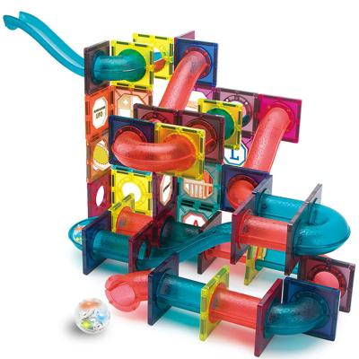 China CPSC CE EN71 ASTM New 3D construction marble run magnetic tiles educational magnetic marble run toy for sale