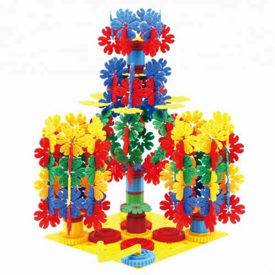 China Rainbow Snow Flakes 358pc Discs STEM Educational Brain Building Toy Interlocking Plastic Construction Connect Set Kids Toys for sale