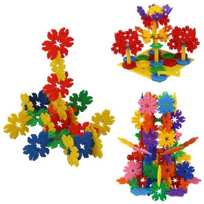 China toys factory 508pc Plastic Construction Connect Set Kids Toys SnowFlakes STEM Educational Brain Building Toy Interlocking for sale