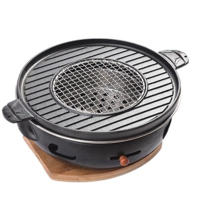 China Adjustable Height NEW DESIGN KOREAN STYLE GRILLS for Barbecue restaurant charcoal Cast Iron barbecue grill stove with handles for sale