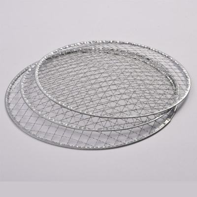 China Easily Cleaned Wholesale bbq grills family party stainless steel  304 round galvanized disposable grill net for sale