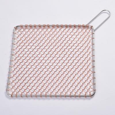 China Easily Cleaned Non-stick barbecue net Copper barbecue wire mesh welded bbq mesh welded copper bbq wire mesh welded copper woven grill net for sale