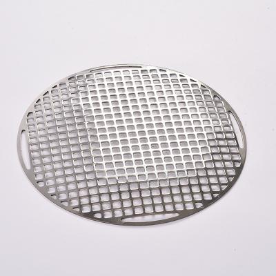 China Easily Cleaned High quality Square hole hexagonal hole Integrated stamping bbq mesh  Stainless  barbecue tray grill net for sale