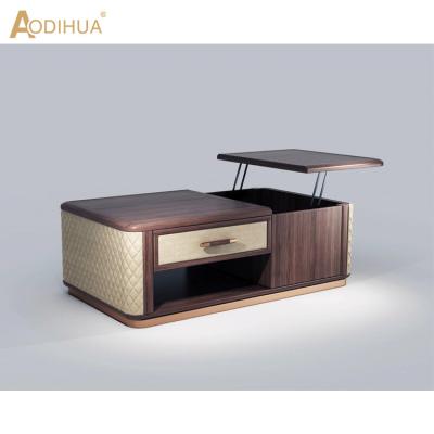 China New Design Extendable Chinese Wooden Desk Coffee Center Table With Drawer for sale